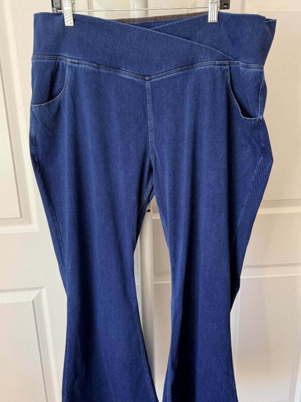 Halara Dark Blue Stretch Waist Bootcut Denim-Look Pants 3X